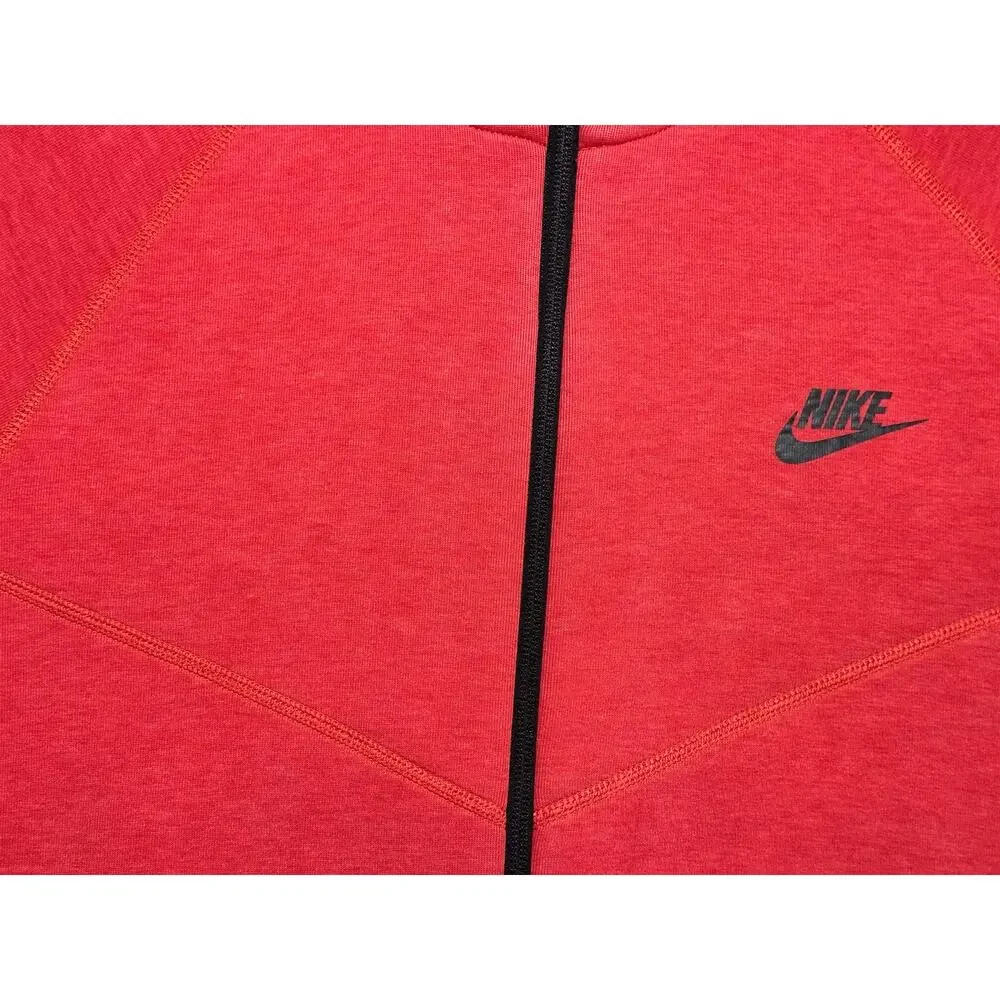 Nike Sportswear Tech Fleece Hoodie Pockets Red Mens Medium